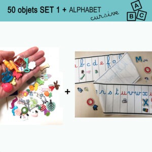 Découverte phono – Frise CURSIVE + Set 1 Phonologique Montessori | Manipulations Sons, dès 3 ans